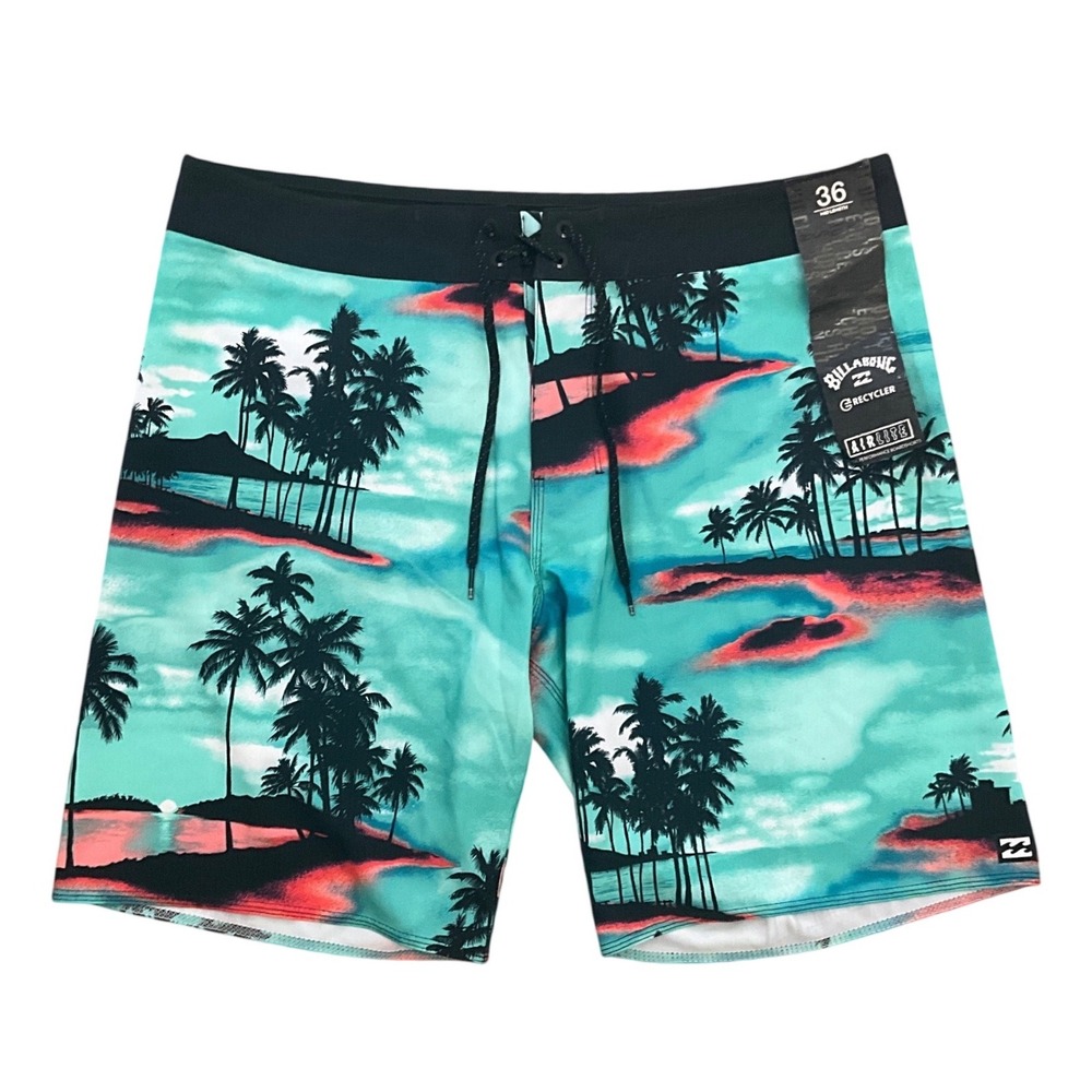Billabong Sundays‎ Airlite Recycler 19" Surf Boardshorts Aqua Palm 36 NWT Swim